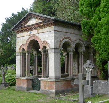 Completed roof on the Drake mausoleum, Brookwood Cemetery 