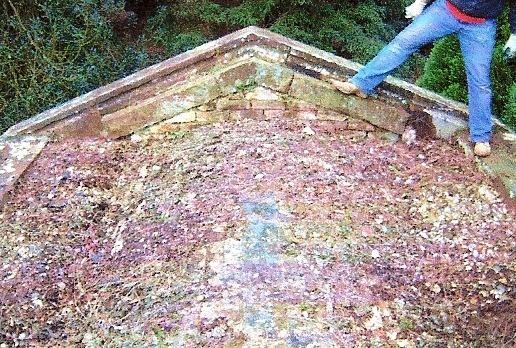 View of the barrel vault, Drake mausoleum, Brookwood Cemetery