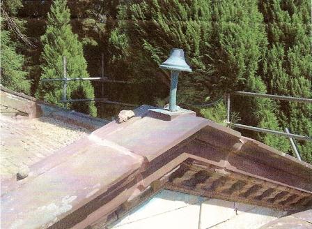 Drake mausoleum, Brookwood Cemetery, repairs to pediment, May 2007